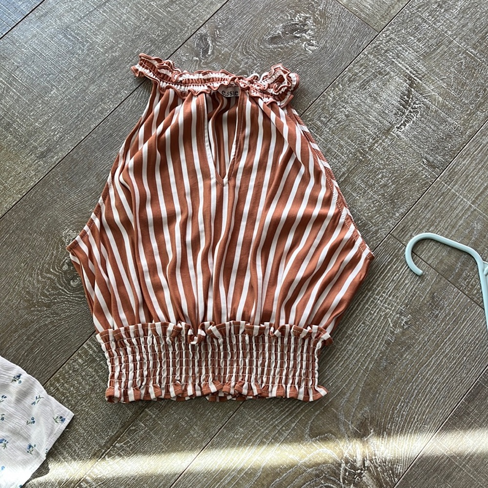 Vertical stripped crop top